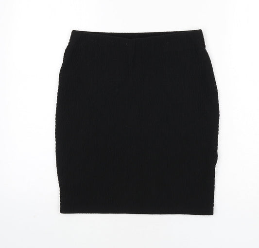 Marks and Spencer Womens Black Polyester Bandage Skirt Size 8
