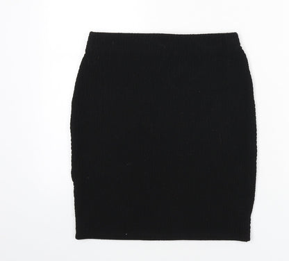 Marks and Spencer Womens Black Polyester Bandage Skirt Size 8