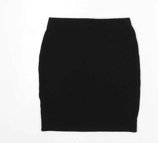 Marks and Spencer Womens Black Polyester Bandage Skirt Size 8