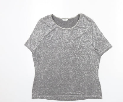 Womens UK Size 14 St Michael Grey Basic T-Shirt