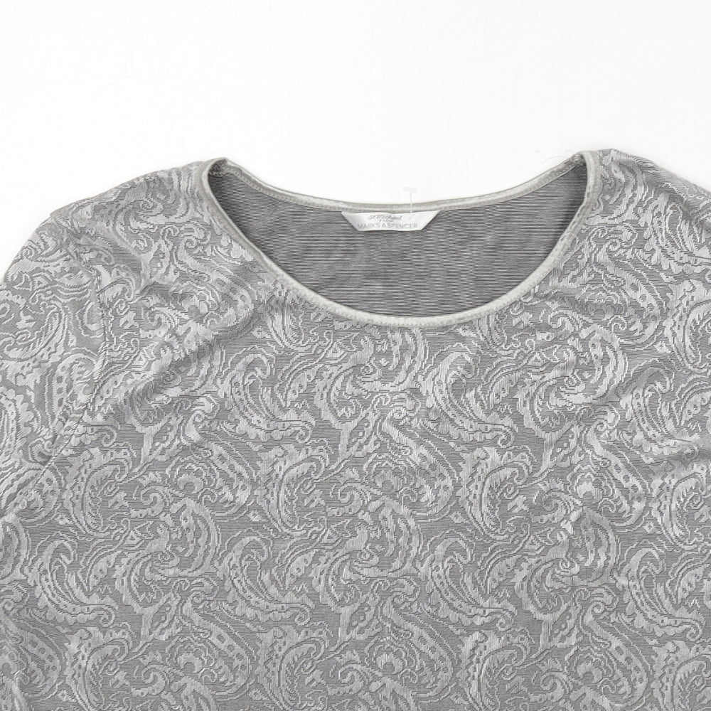 Womens UK Size 14 St Michael Grey Basic T-Shirt