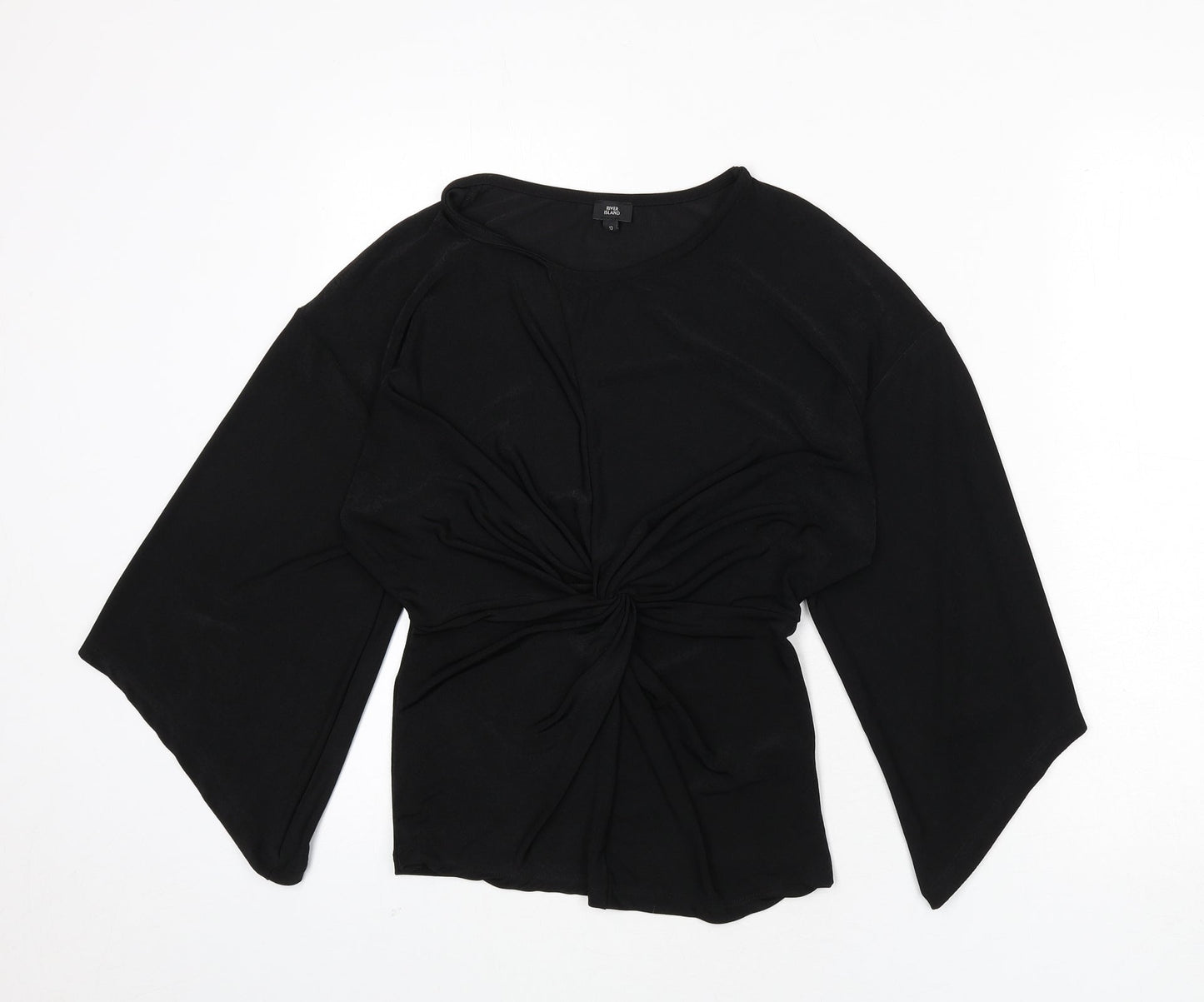 Womens UK Size 10 river is Black Basic Blouse