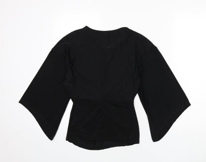 Womens UK Size 10 river is Black Basic Blouse