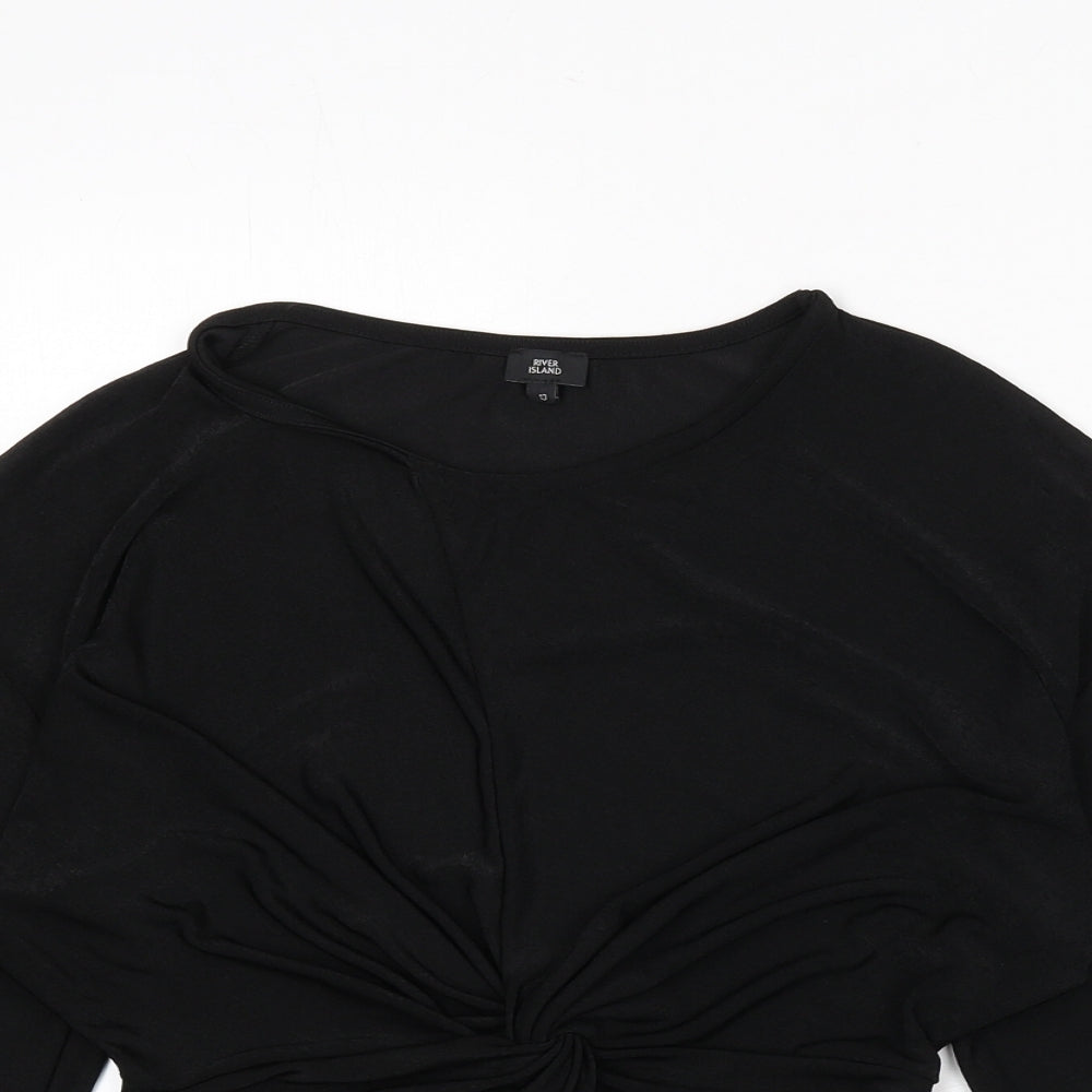 Womens UK Size 10 river is Black Basic Blouse