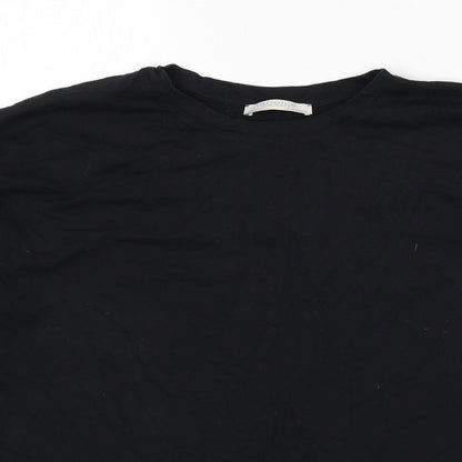 Womens UK Size M Zara Black Basic T-Shirt