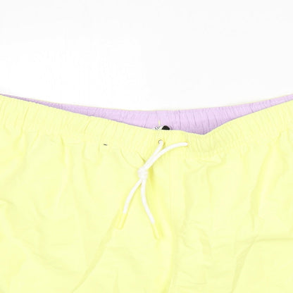 Marks and Spencer Mens Yellow Polyester Bermuda Shorts Size 3XL L6 in Regular Drawstring - Swim Shorts