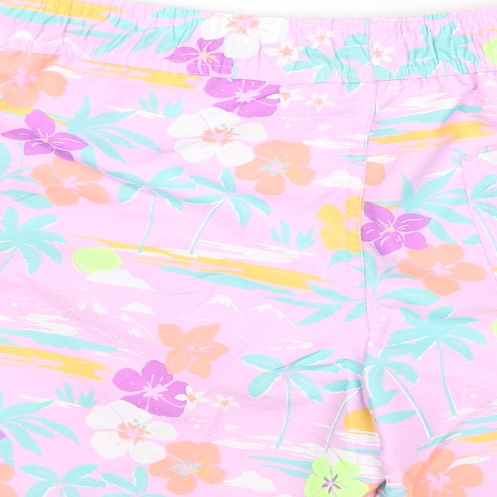 Marks and Spencer Boys Multicoloured Geometric Polyester Bermuda Shorts Size 8-9 Years Regular Drawstring - Palm Trees, Flowers, Swim SHorts