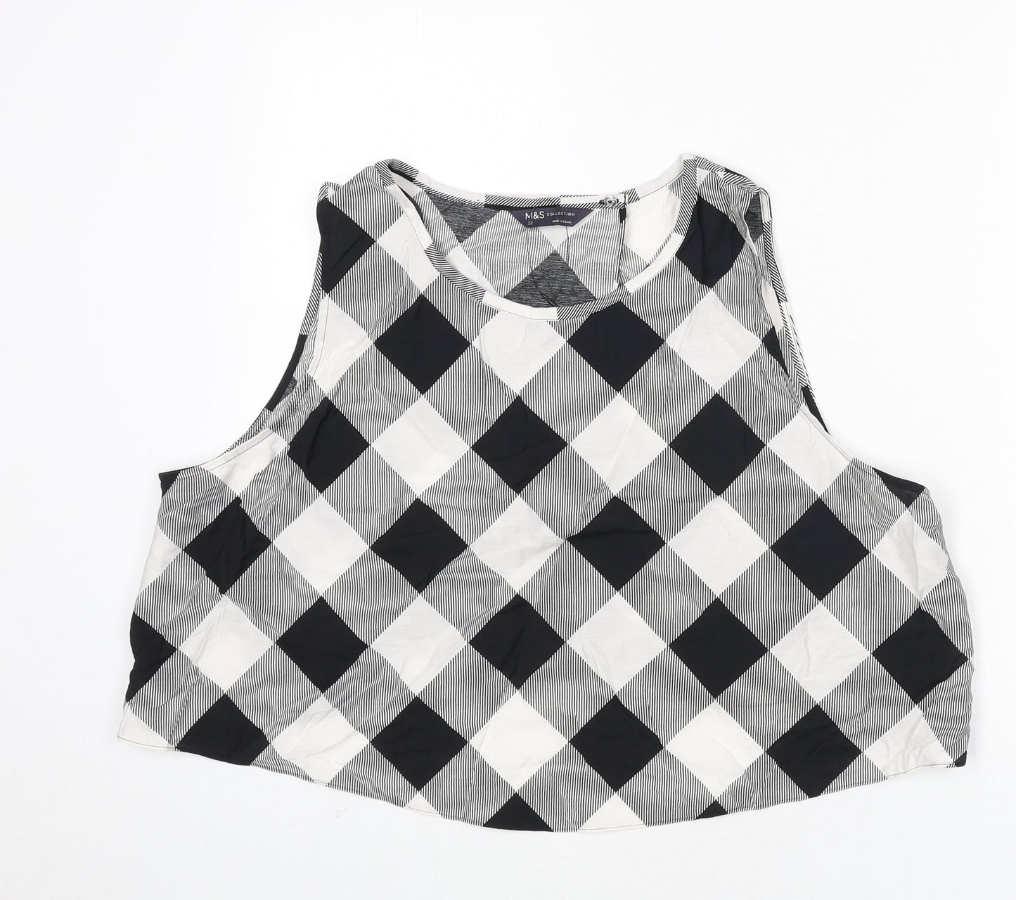 Womens UK Size 22 Marks and Spencer Black Cropped Tank