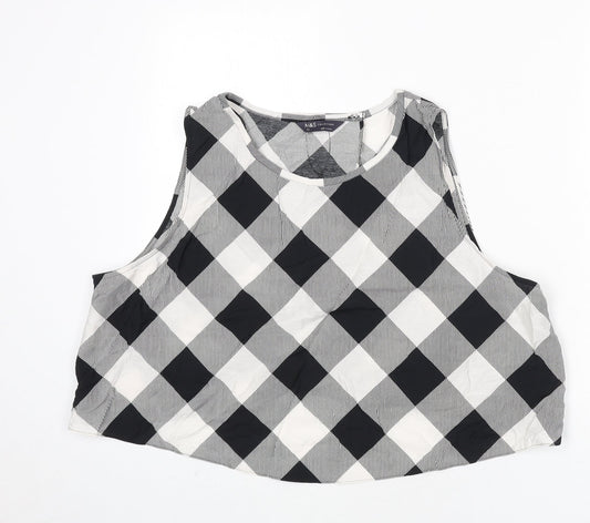 Womens UK Size 22 Marks and Spencer Black Cropped Tank