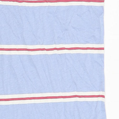 Marks and Spencer Womens Blue Striped Cotton Tank Dress Size S Round Neck Pullover