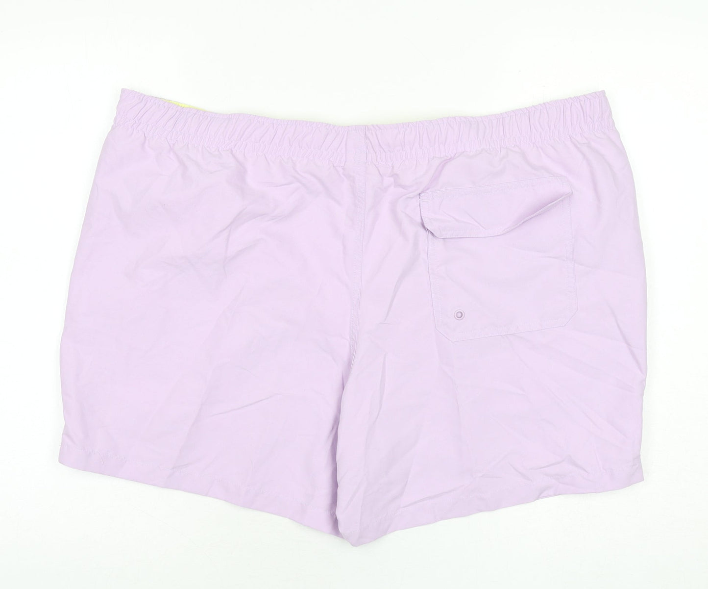 Marks and Spencer Mens Purple Polyester Bermuda Shorts Size 3XL L6 in Regular Drawstring - Swim Shorts