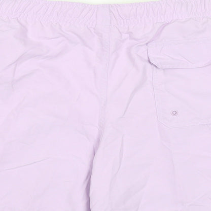 Marks and Spencer Mens Purple Polyester Bermuda Shorts Size 3XL L6 in Regular Drawstring - Swim Shorts