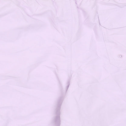 Marks and Spencer Mens Purple Polyester Bermuda Shorts Size 3XL L6 in Regular Drawstring - Swim Shorts