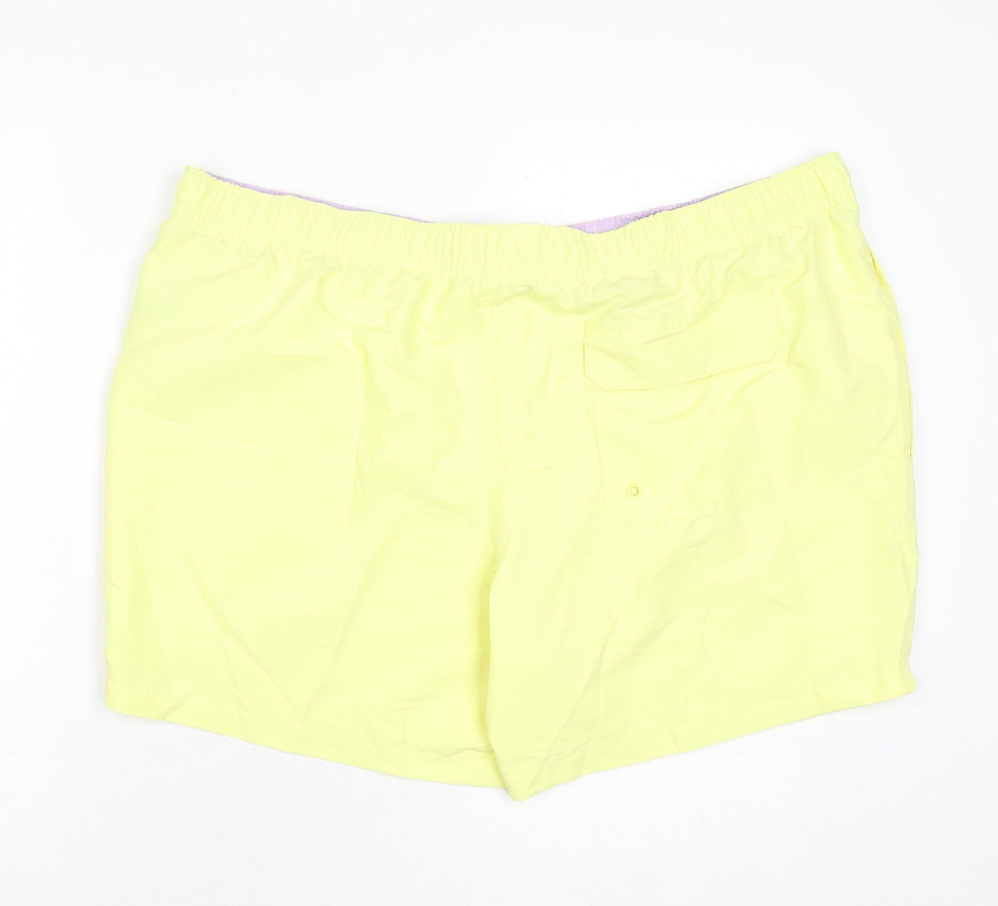 Marks and Spencer Mens Yellow Polyester Bermuda Shorts Size 3XL L6 in Regular Drawstring - Swim Shorts