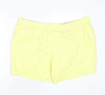 Marks and Spencer Mens Yellow Polyester Bermuda Shorts Size 3XL L6 in Regular Drawstring - Swim Shorts