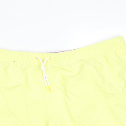 Marks and Spencer Mens Yellow Polyester Bermuda Shorts Size 3XL L6 in Regular Drawstring - Swim Shorts