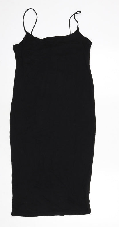 H&M Womens Black Viscose Bodycon Size XS Scoop Neck Pullover