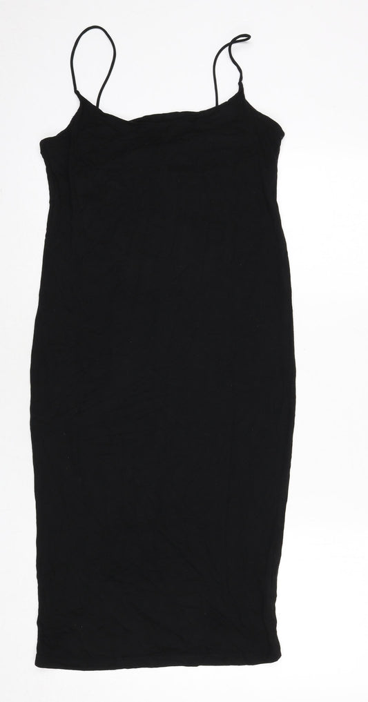 H&M Womens Black Viscose Bodycon Size XS Scoop Neck Pullover