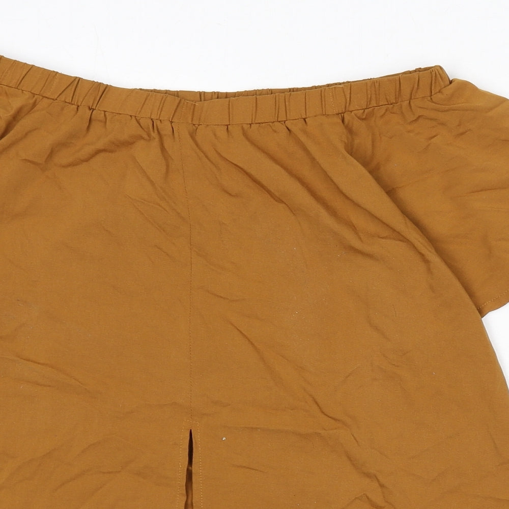 Womens UK Size S Lola May Brown Basic Blouse