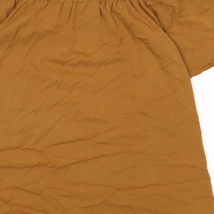 Womens UK Size S Lola May Brown Basic Blouse