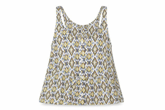 All About Eve Womens Multicoloured Geometric Viscose Basic Tank Size 8 Scoop Neck
