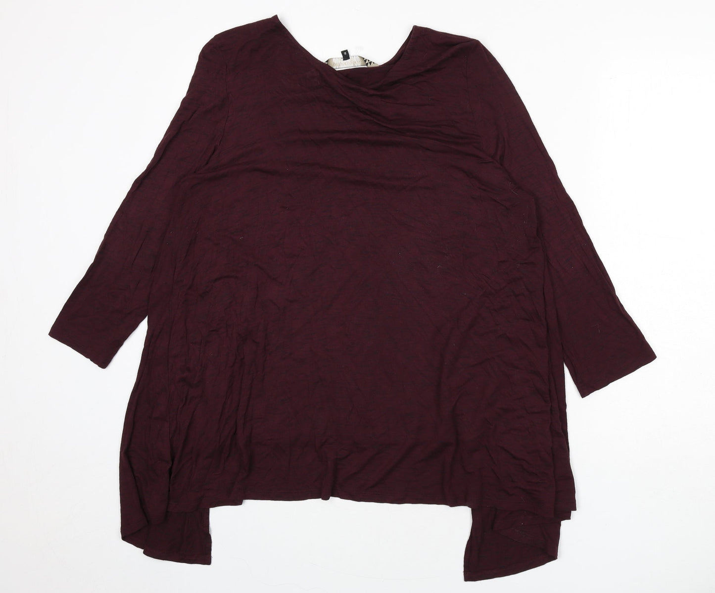 Womens UK Size 14 Principles Red Basic T-Shirt