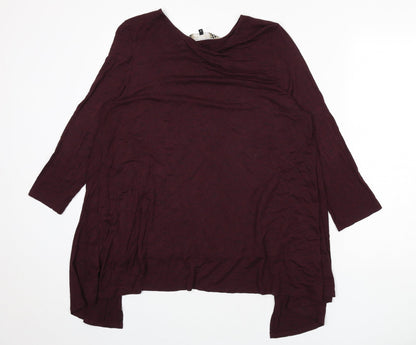 Womens UK Size 14 Principles Red Basic T-Shirt