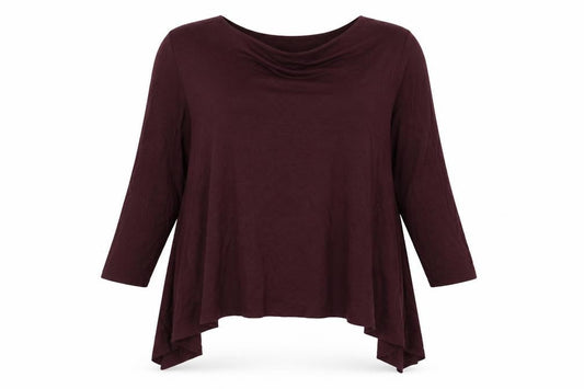 Front view of Principles women’s red viscose basic t-shirt, size UK 14, round neck