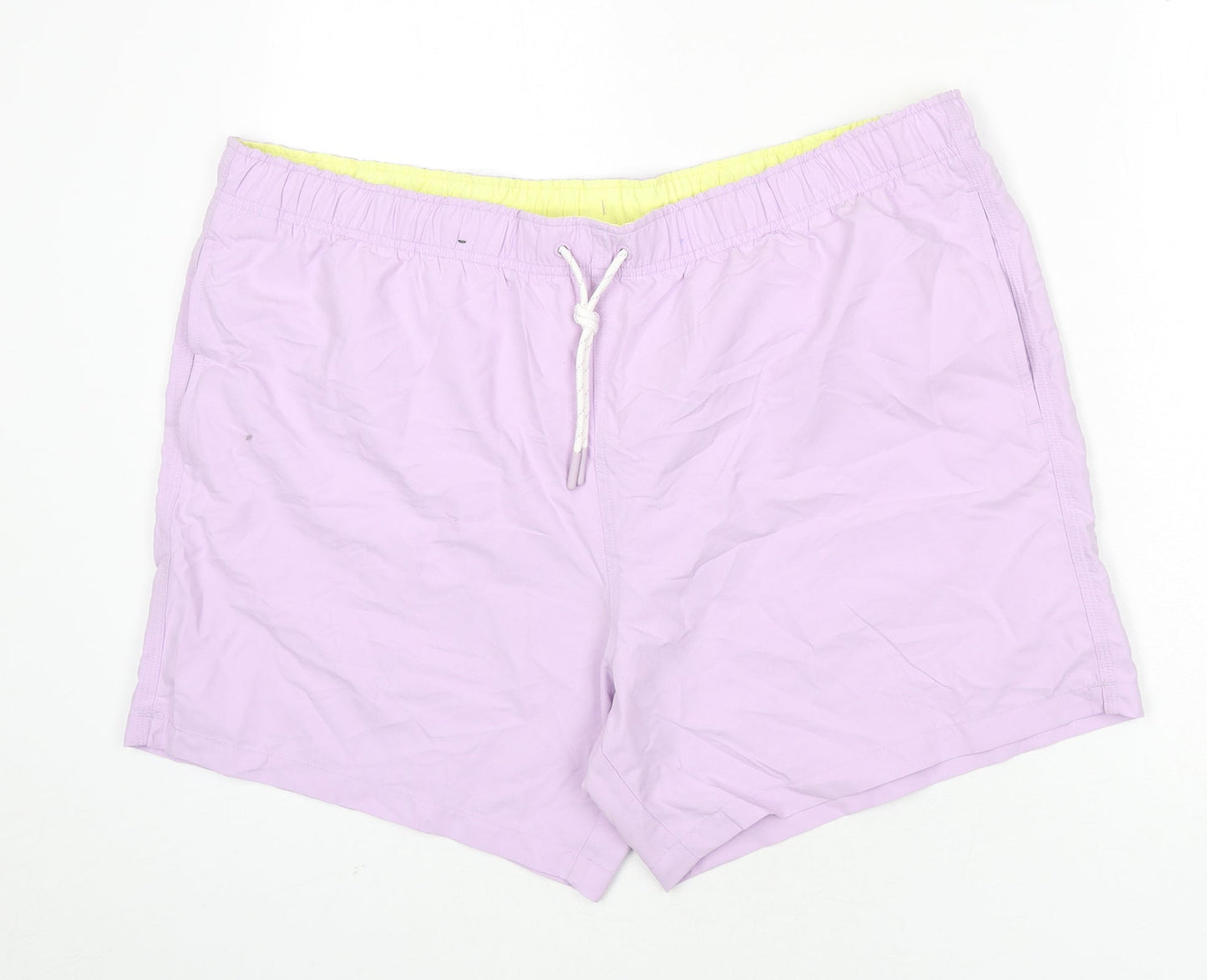 Marks and Spencer Mens Purple Polyester Bermuda Shorts Size 2XL L6 in Regular Drawstring - Swim Shorts