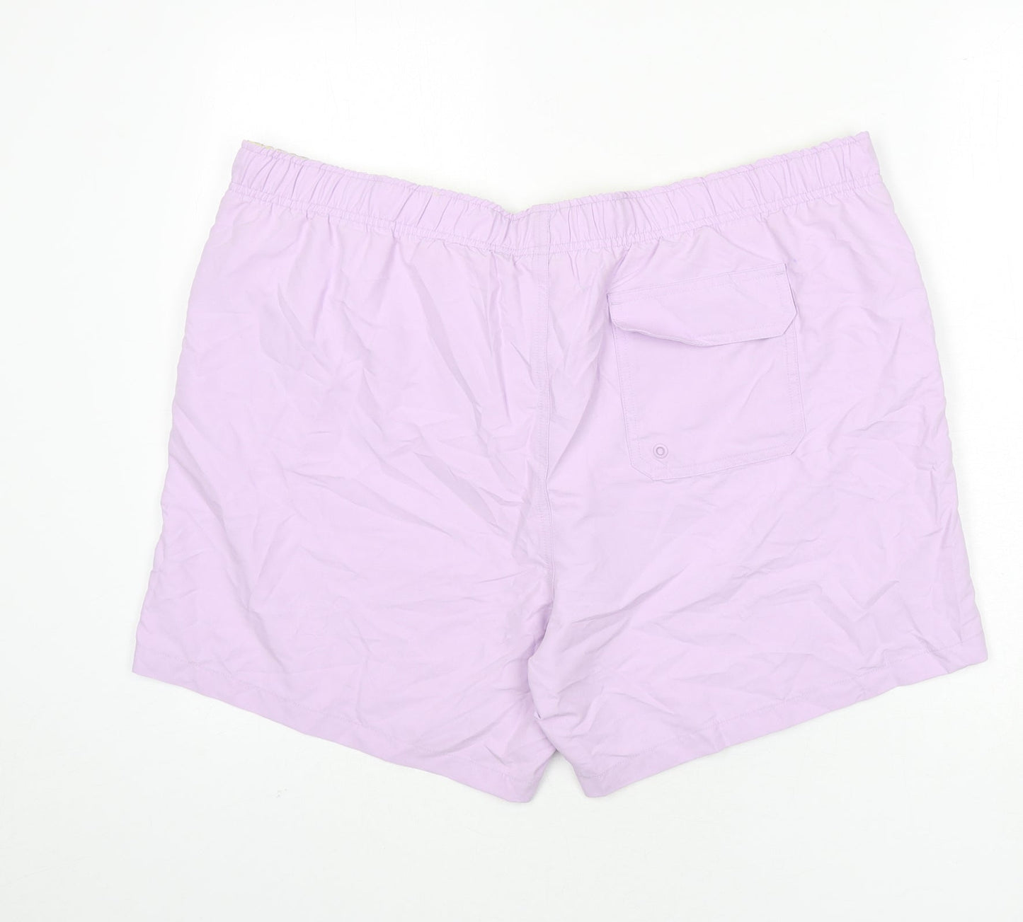 Marks and Spencer Mens Purple Polyester Bermuda Shorts Size 2XL L6 in Regular Drawstring - Swim Shorts
