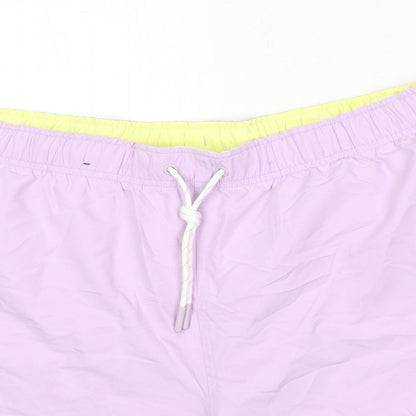 Marks and Spencer Mens Purple Polyester Bermuda Shorts Size 2XL L6 in Regular Drawstring - Swim Shorts