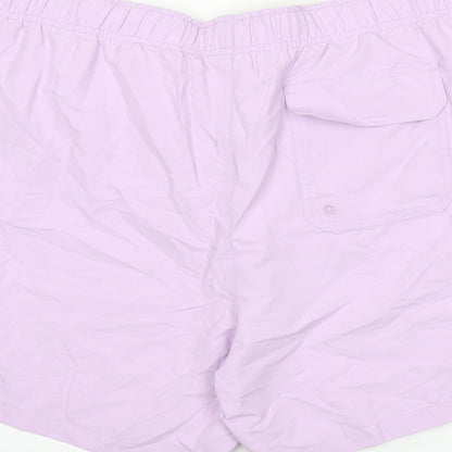 Marks and Spencer Mens Purple Polyester Bermuda Shorts Size 2XL L6 in Regular Drawstring - Swim Shorts