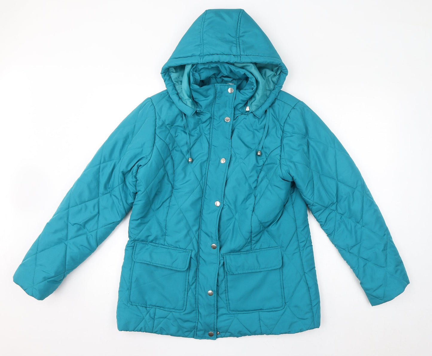 Damart Womens Blue Quilted Jacket Size 10 Zip - Size 10-12