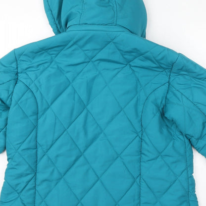 Damart Womens Blue Quilted Jacket Size 10 Zip - Size 10-12