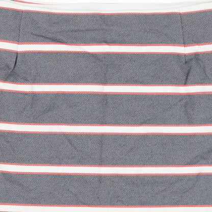Oasis Womens Blue Striped Polyester Mini Skirt Size M - Buttons