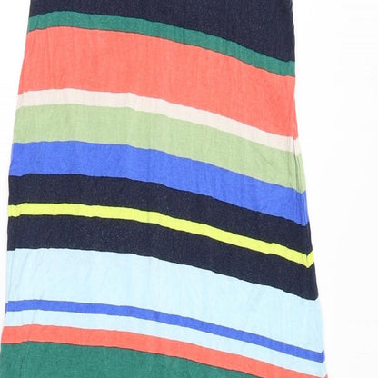Monsoon Womens Multicoloured Striped Viscose Maxi Size S Round Neck Pullover