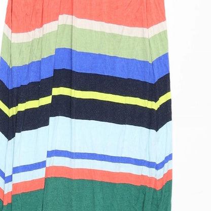 Monsoon Womens Multicoloured Striped Viscose Maxi Size S Round Neck Pullover