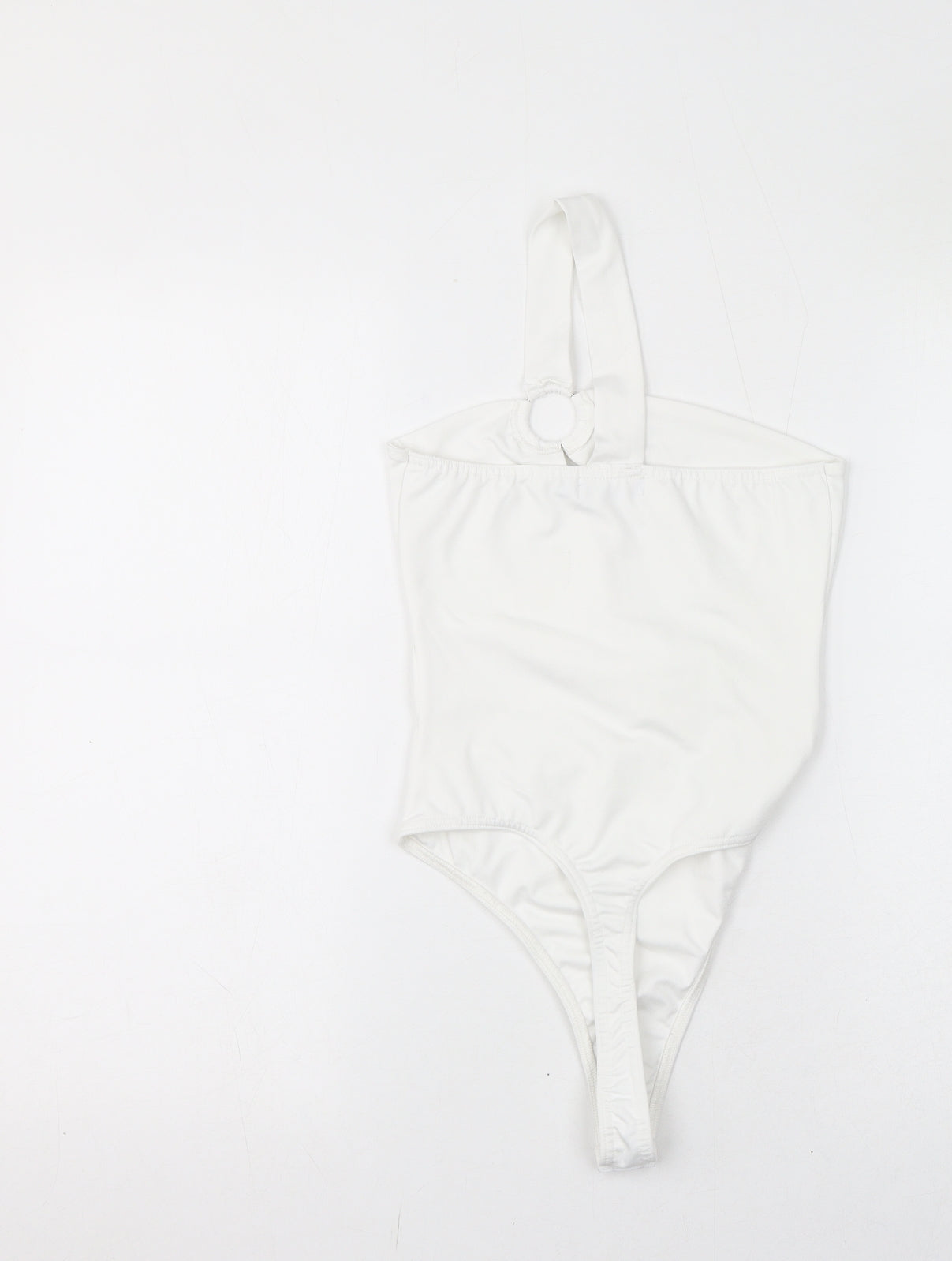 PRETTYLITTLETHING Womens White Polyester Bodysuit One-Piece Size 6 Button