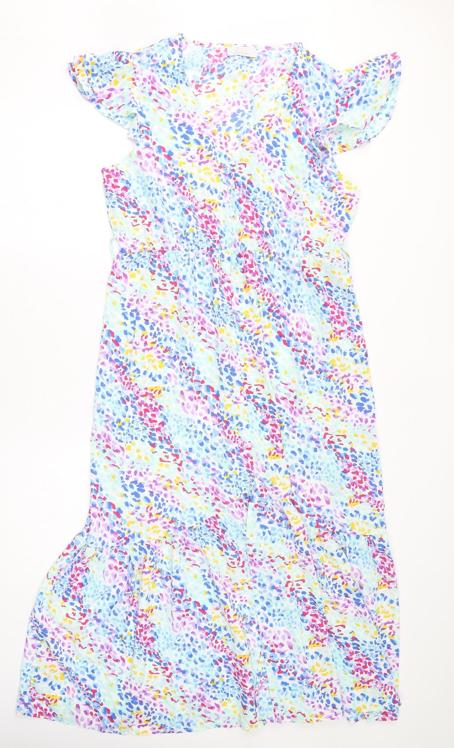 Quiz Womens Multicoloured Geometric Polyester Maxi Size 14 V-Neck Pullover