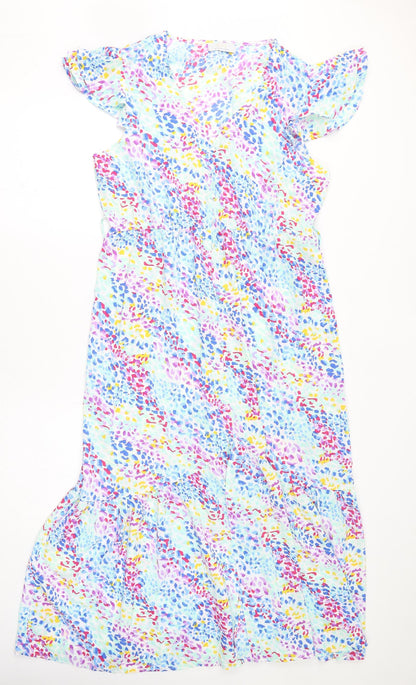 Quiz Womens Multicoloured Geometric Polyester Maxi Size 14 V-Neck Pullover