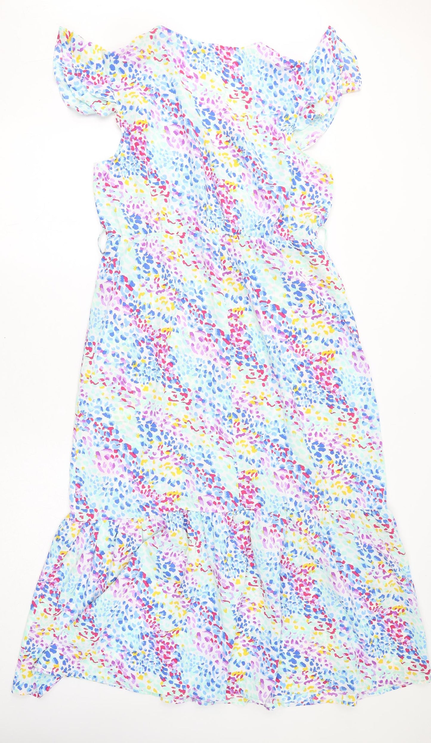 Quiz Womens Multicoloured Geometric Polyester Maxi Size 14 V-Neck Pullover