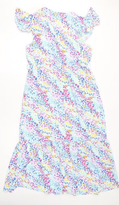 Quiz Womens Multicoloured Geometric Polyester Maxi Size 14 V-Neck Pullover