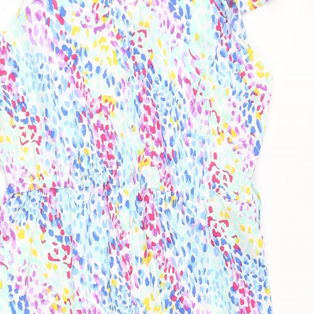 Quiz Womens Multicoloured Geometric Polyester Maxi Size 14 V-Neck Pullover