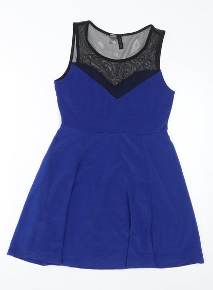 Divided by H&M Womens Blue Polyester A-Line Size S Round Neck Pullover