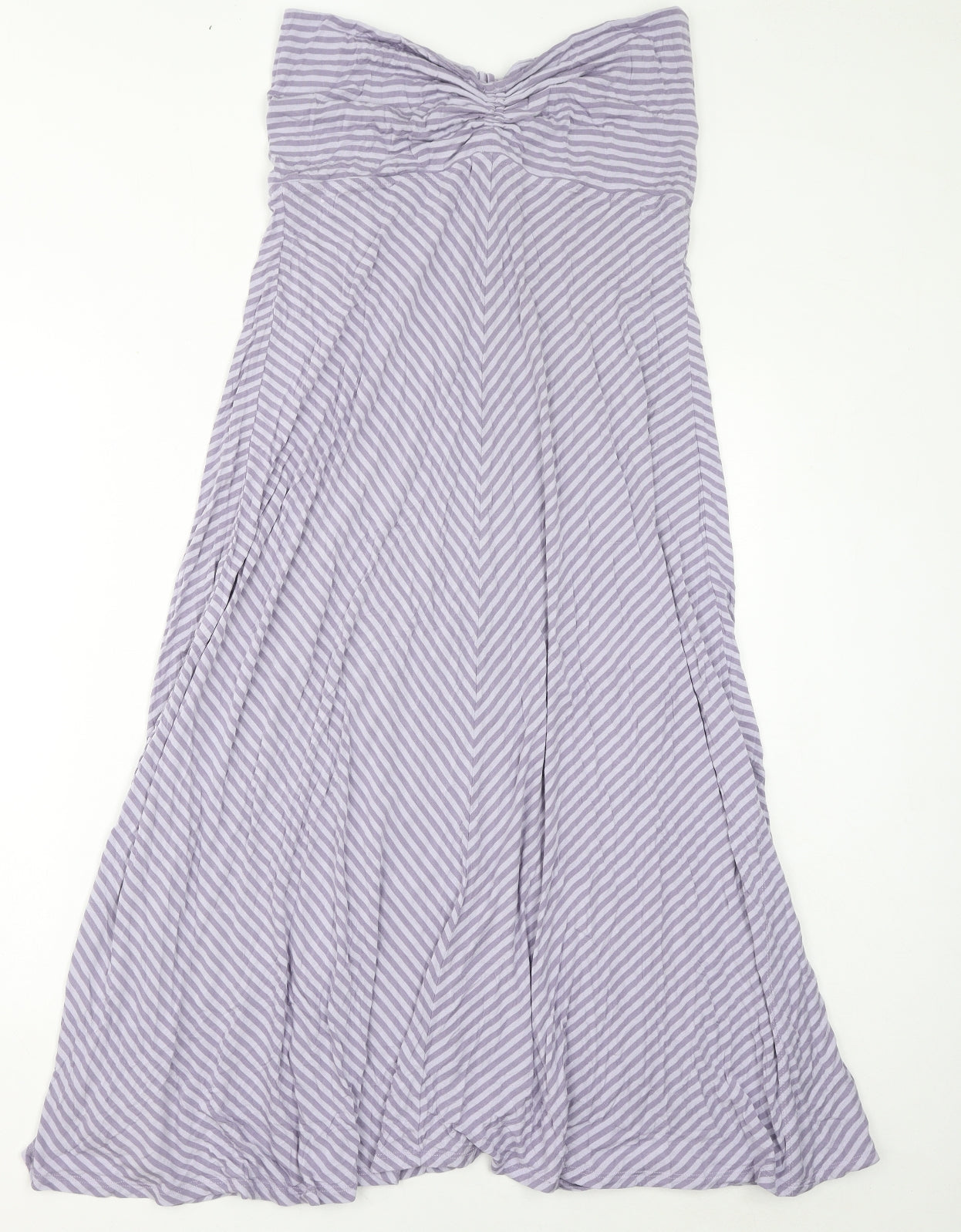 California Womens Purple Striped Viscose Maxi Size L Off the Shoulder Pullover