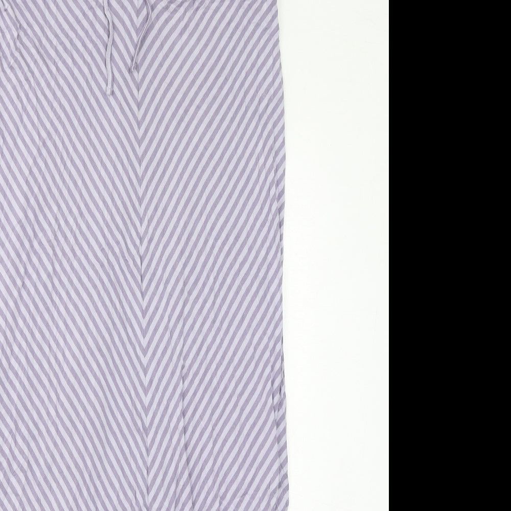 California Womens Purple Striped Viscose Maxi Size L Off the Shoulder Pullover