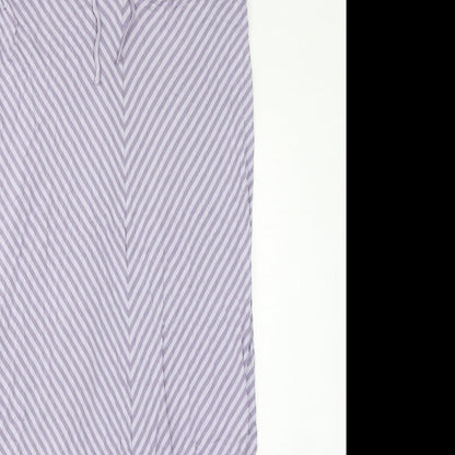 California Womens Purple Striped Viscose Maxi Size L Off the Shoulder Pullover