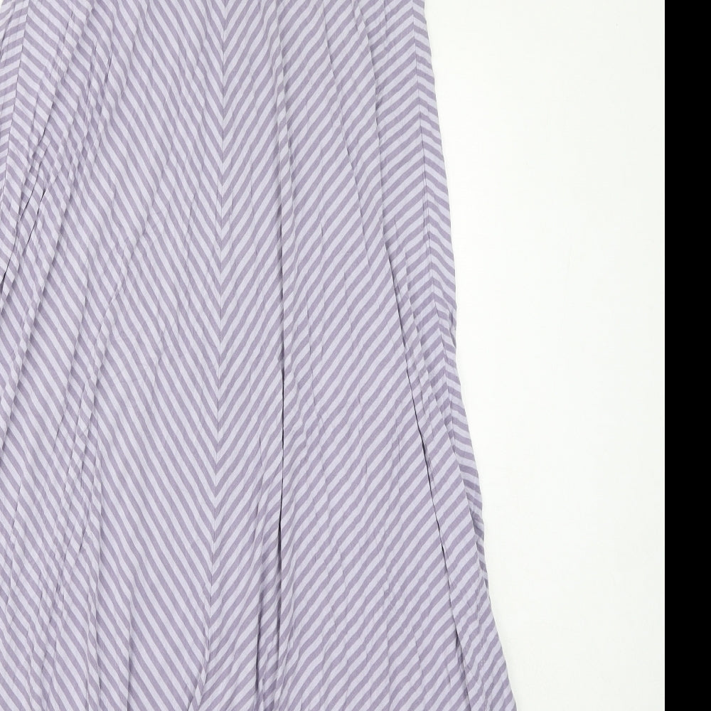 California Womens Purple Striped Viscose Maxi Size L Off the Shoulder Pullover