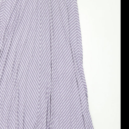 California Womens Purple Striped Viscose Maxi Size L Off the Shoulder Pullover
