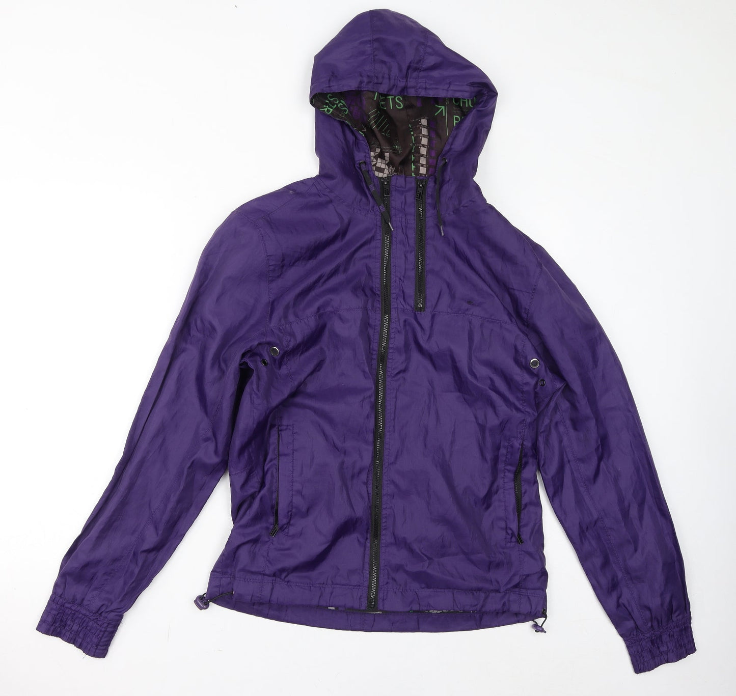 Womens UK Size M Bershka Purple Rain Coat